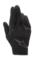 Alpinestars S-Max dame motorcykelhandsker, sort antracit, kort manchet-design med læder- og strækmesh-konstruktion, hård knobeskyttelse, gråt Alpinestars-logo på håndleddet, vandtæt beskyttelsesudstyr til vejkørsel