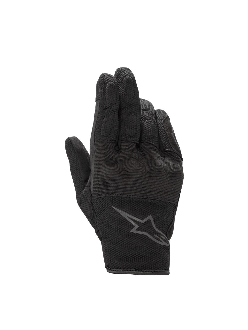 Alpinestars Stella S-Max Drystar handsker, vandtætte dame-motorcykelhandsker til vejbrug, sort og antracit, læder og strækmesh med hård knobeskytter