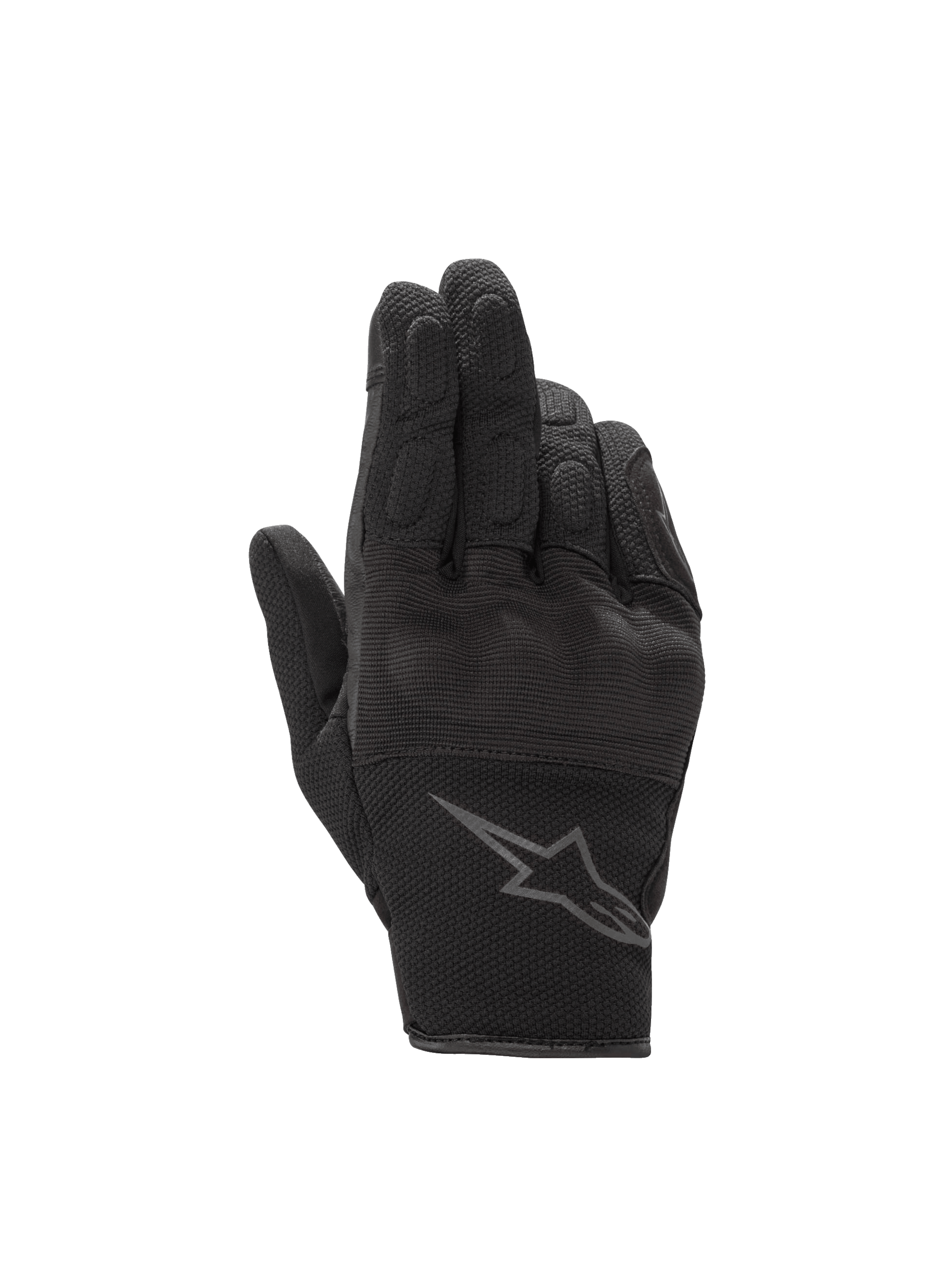 Alpinestars Stella S-Max Drystar handsker, vandtætte dame-motorcykelhandsker til vejbrug, sort og antracit, læder og strækmesh med hård knobeskytter