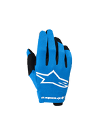 Alpinestars 2026 Youth Radar handsker, motocross-handsker, Ucla Blue og sort, med et markant hvidt stjerne-logo på håndryggen, sorte detaljer på fingrene og letvægts strækbar konstruktion til off-road kørsel