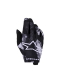 Alpinestars 2026 Youth Radar handsker, motocross off-road handsker, sort og hvid, stjernelogo med sprøjtemønster, tekstureret stofkonstruktion, størrelser til unge