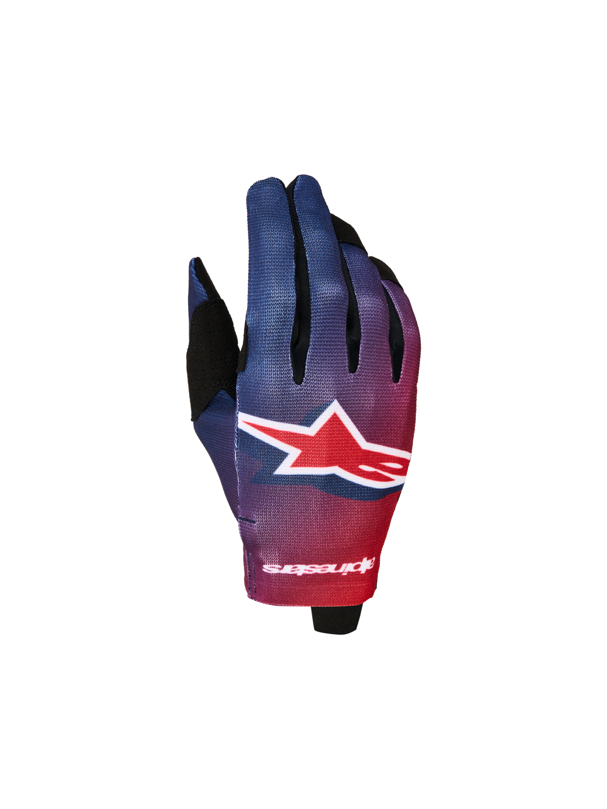 Alpinestars 2027 Radar handsker til ungdom, motocrosshandsker, rød og blå, sublimeret grafik og letvægtsmateriale