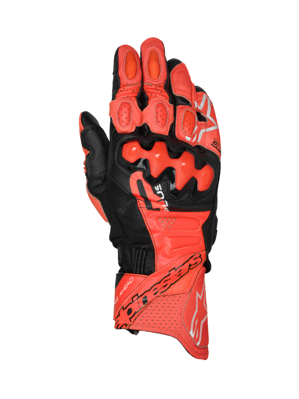 Alpinestars GP Plus R V3 læderhandsker, motorcykelracinghandsker til herrer, rød og sort, TPU-knobeskyttelse, CE-certificeret, læderkonstruktion