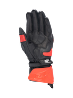 Alpinestars Honda GP Pro R3 handsker, motorcykelracinghandsker i sort og rød, kængurulæder i håndfladen, CE-certificeret