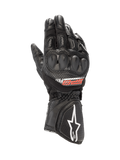 Alpinestars SP-8 V3 Air handsker, motorcykelracinghandsker, sort, perforeret læder og mesh, dobbelt densitet knobeskyttelse