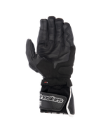 Alpinestars SP-8 V3 Air handsker, motorcykelhandsker til herrer, sort og hvid, perforeret læder, sikkert greb i håndfladen.