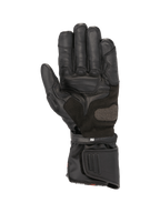 Alpinestars SP-8 HDry® Handsker, sorte vandtætte motorcykelhandsker i læder med forstærket håndflade og dobbelt lukning.