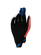 Alpinestars Techstar 2027 motocrosshandsker, sort og pink, med blå silikonegreb og syntetisk ruskindshåndflade