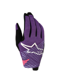 Alpinestars 2027 Radar Pro herre-motocrosshandsker, lilla og sort mesh med hvid stjerne-grafik, letvægtsdesign