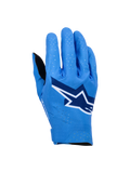Alpinestars Supertech MX-handsker, motocross racing-handsker, Ucla Blue med mørkeblå og hvide detaljer, stort stjerne-logo på baghånden, laserperforeringer for åndbarhed, sømløst ergonomisk design til off-road kørsel