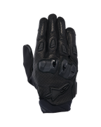 Alpinestars SP X 7 handsker, korte motorcykelhandsker til vejbrug, sort, perforeret læder for luftgennemstrømning, TPU-knobeskyttelse med dobbelt densitet, Alpinestars stjernelogo på håndleddet og ergonomiske fingerslidere