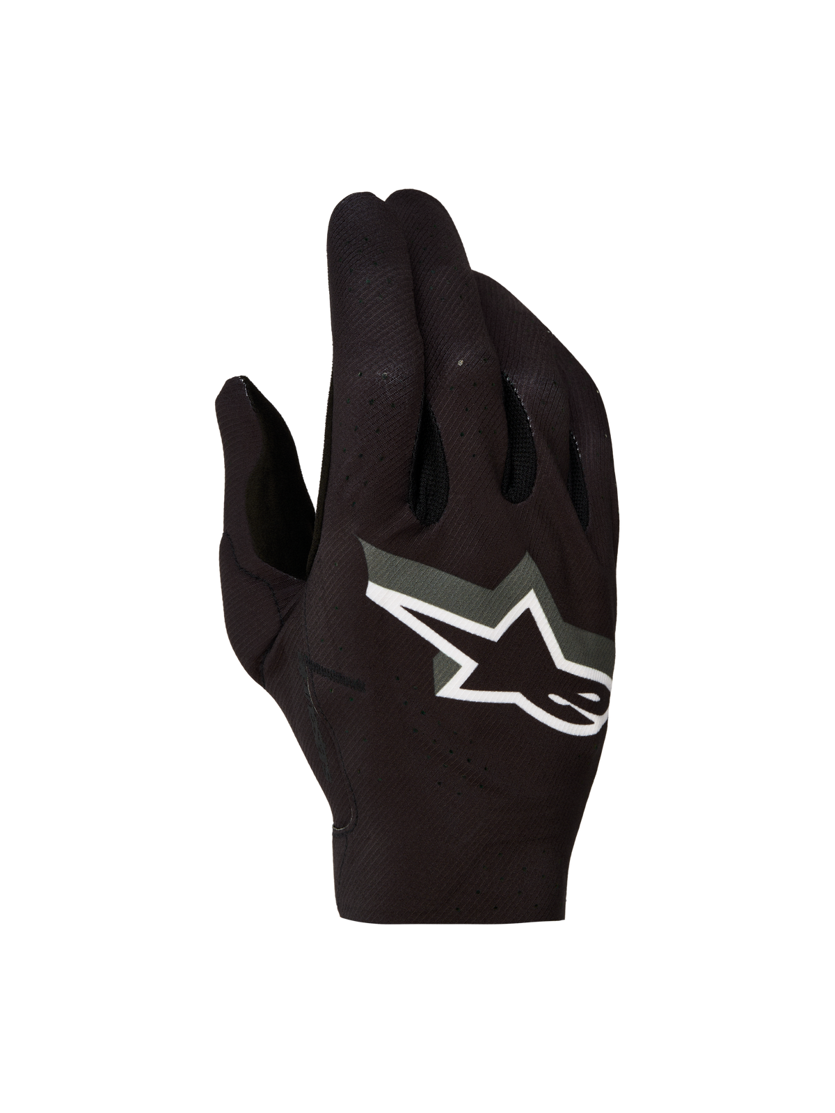 Alpinestars 2027 Supertech MX handsker, motorcykelhandsker til motocross, herre, sort og hvid, åndbar tekstilkonstruktion med stræk og hvidt Astars-logo
