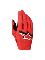 Alpinestars 2027 Supertech MX handsker, røde motocrosshandsker til racing med sort og hvidt stjerne-logo og laserperforeringer.