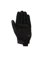 Alpinestars Reef V2 handsker, sorte urban motorcykelhandsker, håndfladevisning med konstruktion i syntetisk ruskind og forstærket polstring, kort manchet med velcrolukning, touchscreen-kompatibel pegefinger og tommelfinger, ergonomisk design til gadekørsel