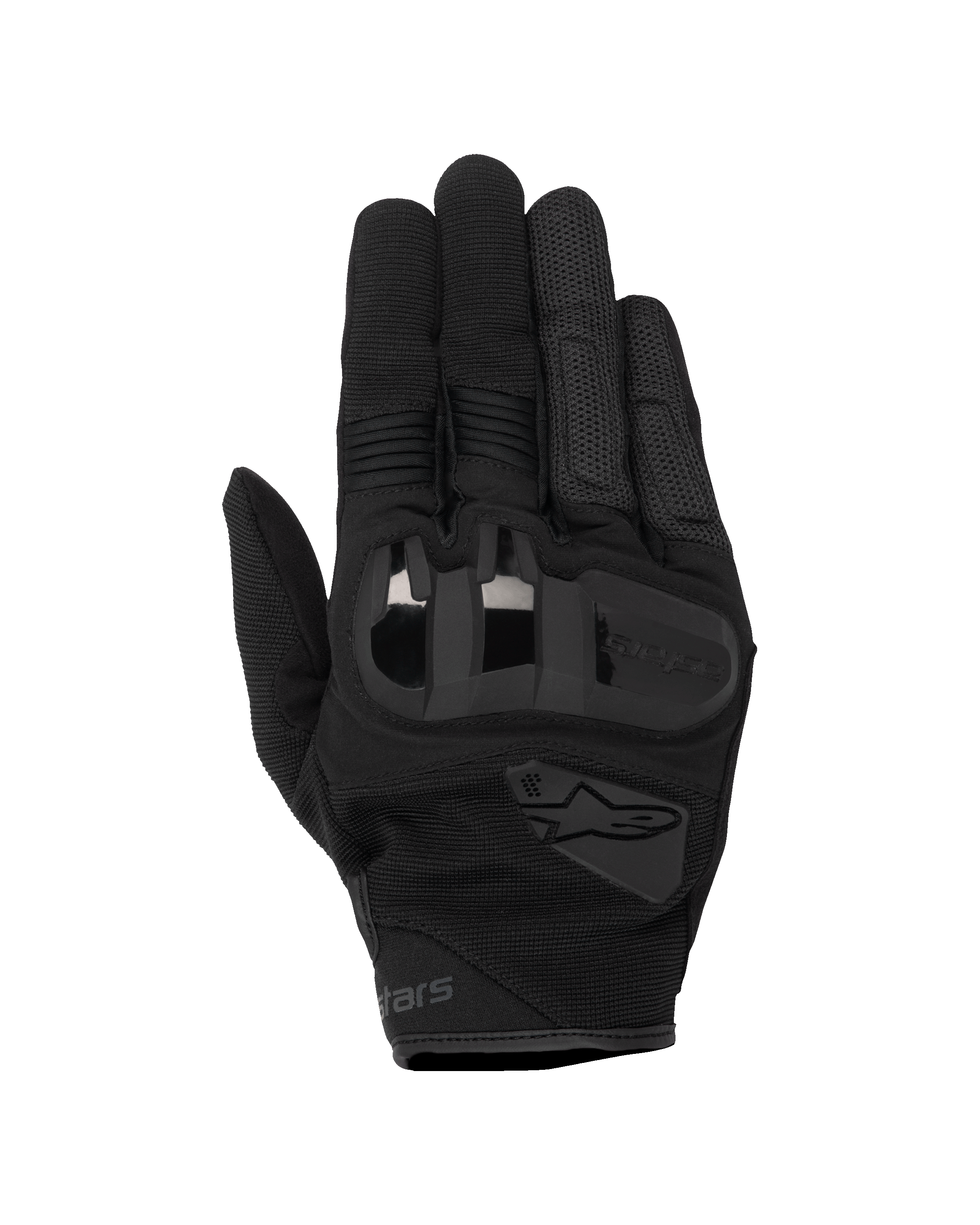 Alpinestars Chrome V2 handsker, motorcykelhandsker, sort (Black Asphalt), med 3D blød TPU-knobeskyttelse, ventilationspaneler i stræknet og harmonika-paneler på fingrene, urbant design med kort manchet
