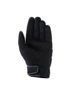 Alpinestars Ignite Gloves, Urban Motorcycle Gloves, Black, palm-side view featuring synthetic suede palm reinforcements, breathable mesh inserts, and hook-and-loop short cuff closure