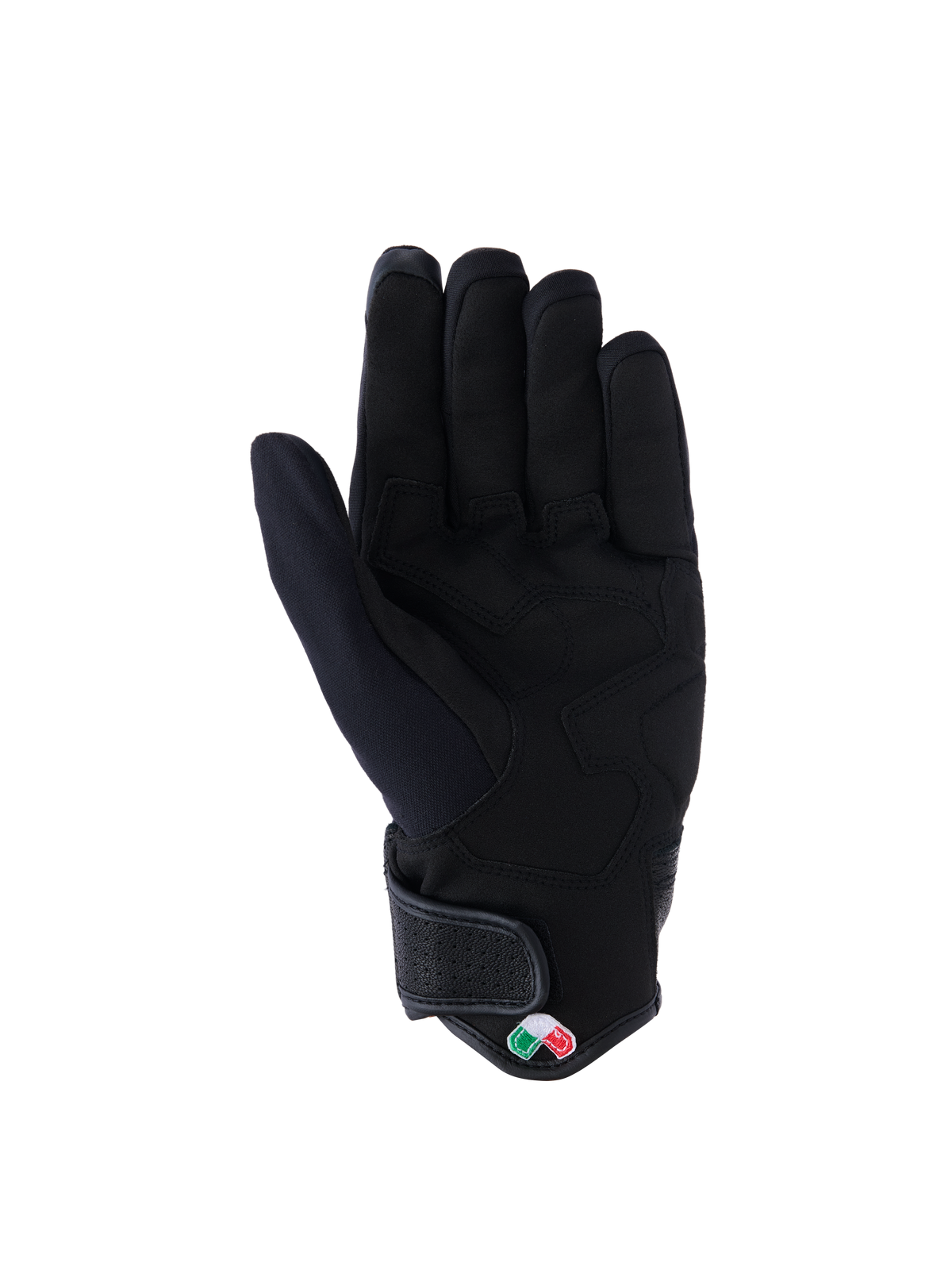 Alpinestars Tracker handsker, motorcykelhandsker, sort, håndfladevisning med syntetisk ruskind og forstærket polstring, kort manchet med velcrolukning, urbant køreudstyr