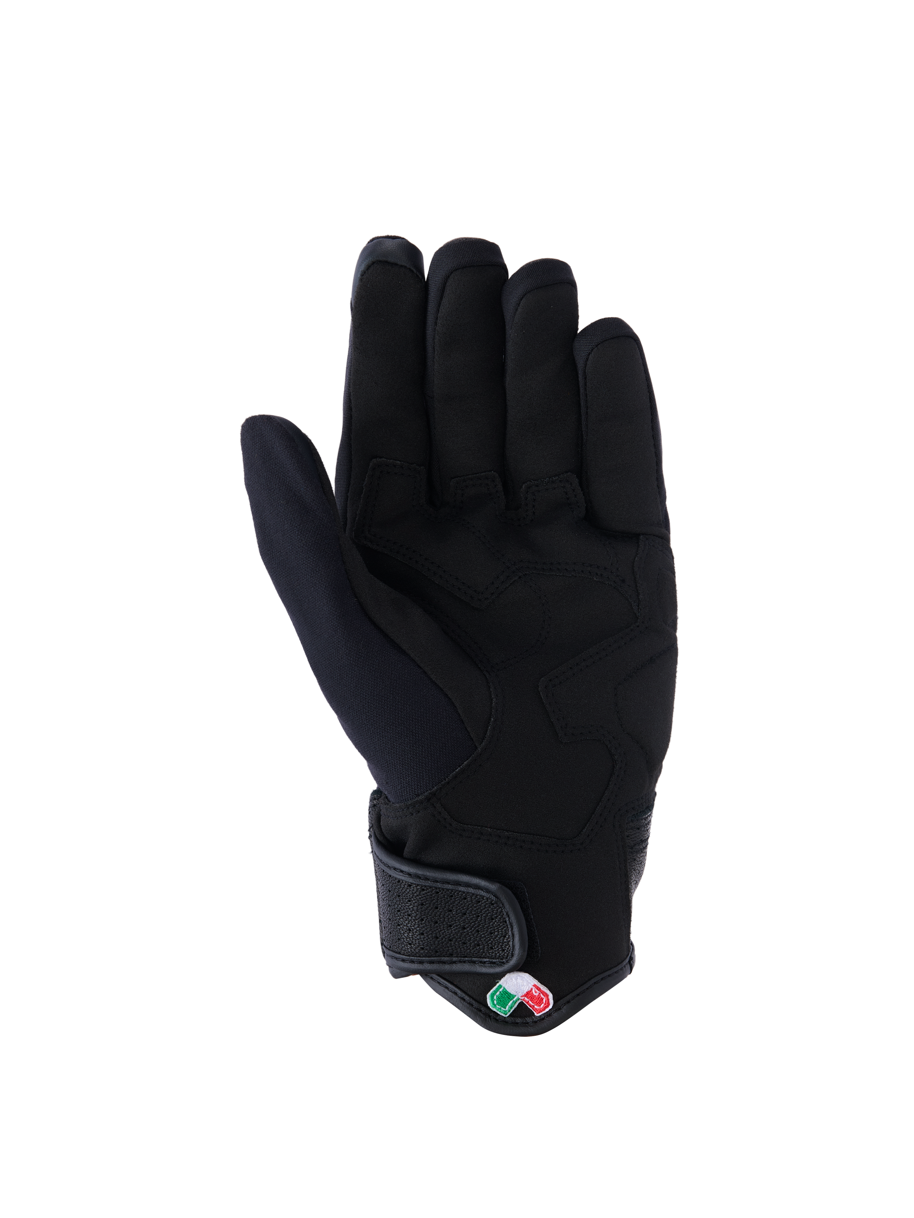 Alpinestars Tracker handsker, motorcykelhandsker, sort, håndfladevisning med syntetisk ruskind og forstærket polstring, kort manchet med velcrolukning, urbant køreudstyr
