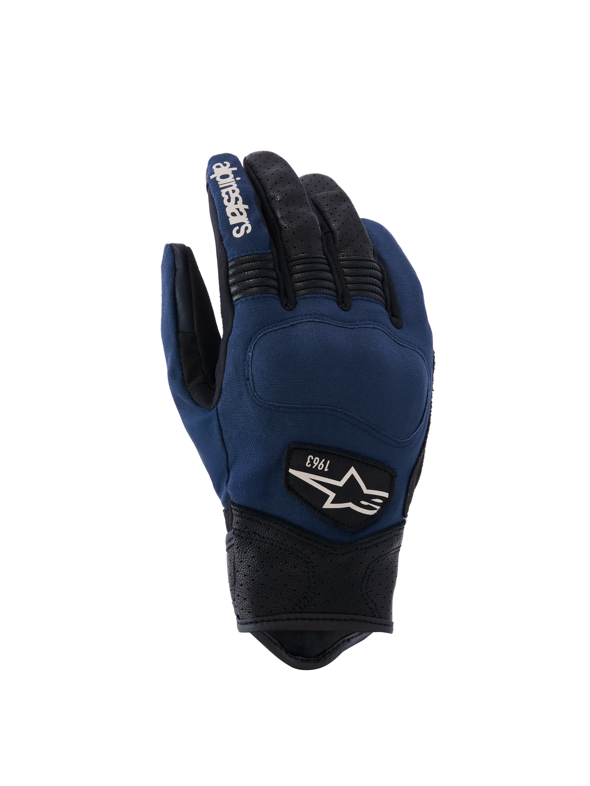 Alpinestars Tracker Gloves, Mountain Bike MTB Gloves, Blue and Black, Textured Palm with Perforated Fingers, Reinforced Knuckles, 1963 Heritage Logo