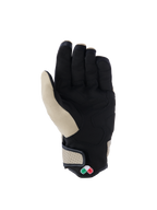 Alpinestars Tracker-handsker, urban motorcykelhandsker, Aluminum og sort, håndfladevisning med konstruktion i syntetisk ruskind og polstrede forstærkninger, perforeret lædermanchet og kort manchet-design.