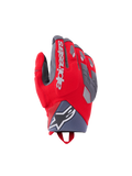 Alpinestars Durack handsker, motorcykelhandsker, klar rød og mellemgrå, med delt knobeskyttelse og grå TPR-detaljer, hvidt Alpinestars-logo på håndryggen, neoprenmanchet ved håndleddet med stjernelogo og performance adventure-design