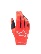 Alpinestars 2025 Radar motocrosshandsker til herre i rød og sølv med letvægts tekstilhåndryg og stjernelogo.
