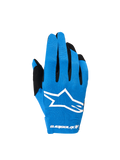 Alpinestars 2026 Radar handsker, motocrosshandsker til herrer, blå og hvid, strækbar baghånd og hvidt Astars-logo
