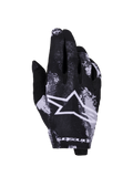 Alpinestars 2026 Radar handsker, motocrosshandsker, Iron Camo sort og hvid, med et stort hvidt stjernelogo, sublimeret camouflagemønster, letvægts strækstof til off-road racing