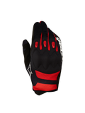 Alpinestars 2027 Techdura Gloves, Black and Bright Red motocross gloves with viscoelastic knuckle protection.