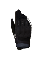 Alpinestars Techdura Gloves, black and white performance motocross gloves for men with reinforced knuckles for off-road riding.