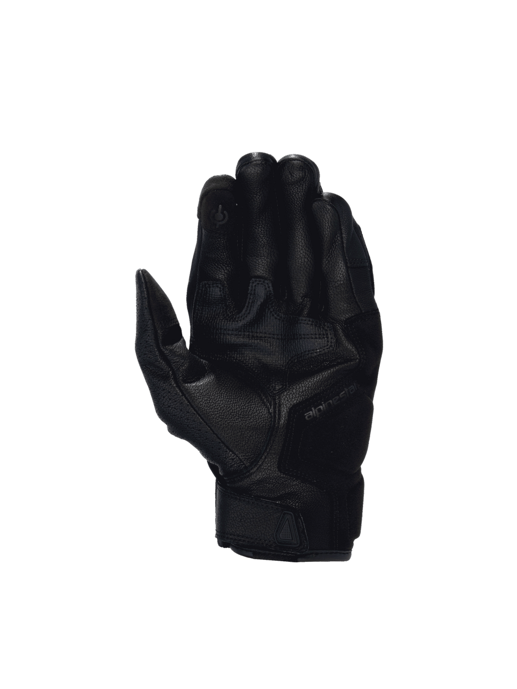 Alpinestars Celer V3 handsker, sorte motorcykelhandsker i gedeskind med forstærket håndflade og touchscreen-tip.