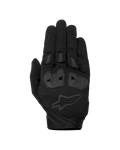Alpinestars SP X 1 handsker, sorte motorcykelhandsker til sportskørsel, håndryg i tekstureret strækstof, tonalt sort stjernelogo, integreret TPR-knobeskyttelse og fingerslidere, slidstærkt design til sportskørsel