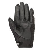 Alpinestars SMX-1 Air V2 Gloves, Motorcycle Gloves, Black, palm view showing perforated leather and air-mesh construction, reinforced grip zones, short cuff with Alpinestars logo on the closure