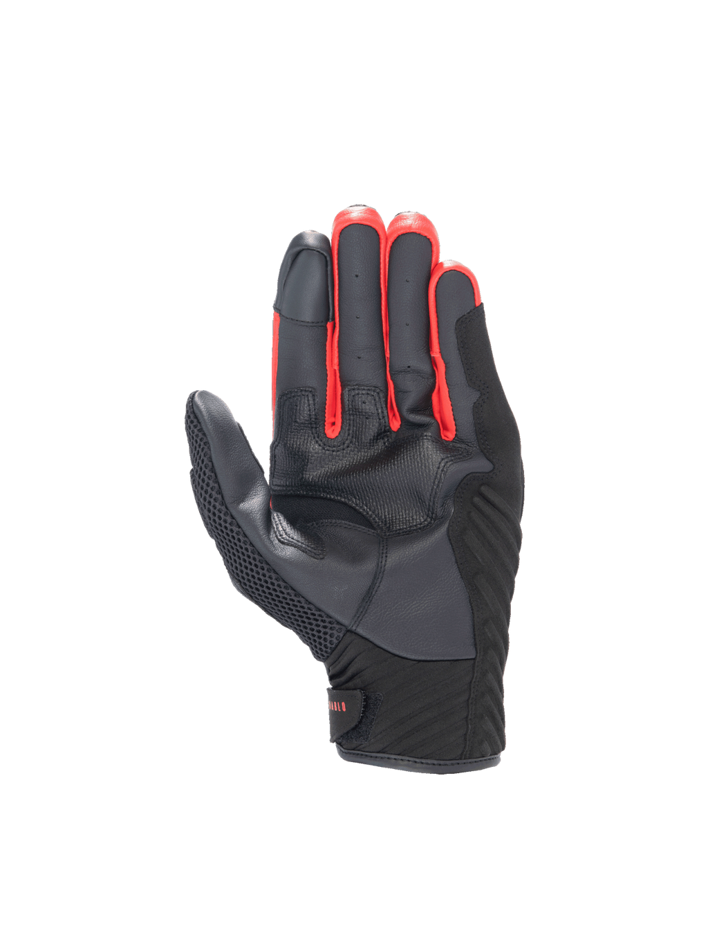 Alpinestars FQ20 SMX-1 Air V2 Monster handsker, sorte og røde motorcykelhandsker i læder med mesh og grebszone i håndfladen.