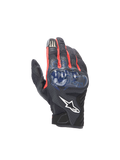 Alpinestars FQ20 SMX-1 Air V2 Monster handsker, motorcykelhandsker til herrer, sort og blå, åndbar mesh og læder med hård knoebeskyttelse.