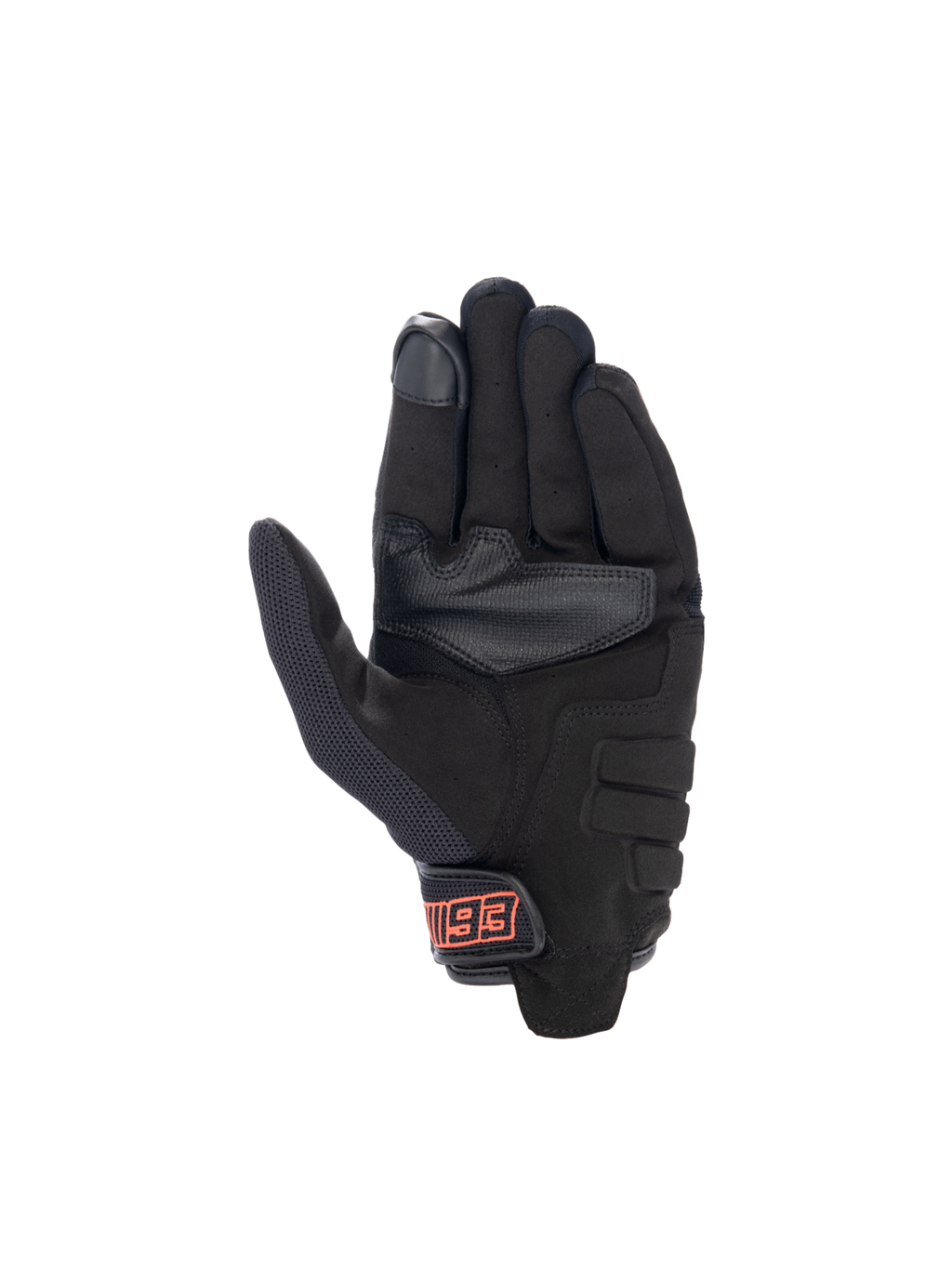 Alpinestars MM93 Losail V2 handsker, sort og rød fluo urban motorcykelhandske med syntetisk ruskindshåndflade.