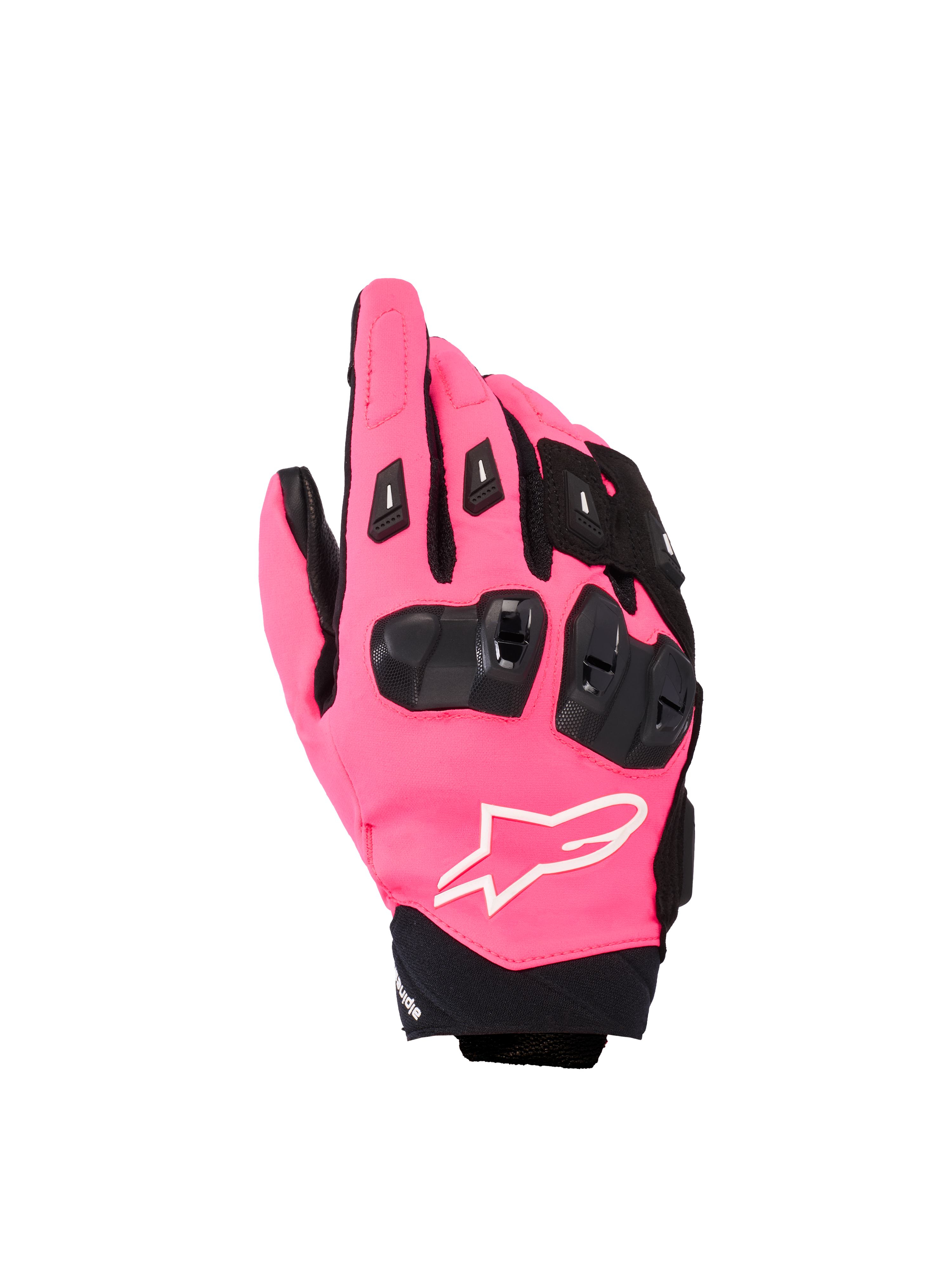 Alpinestars Stella SP X 3 Gloves, Women's Sport Motorcycle Gloves, Diva Pink and Black, featuring black TPU knuckle armor, white logo detail, and short-cuff textile construction