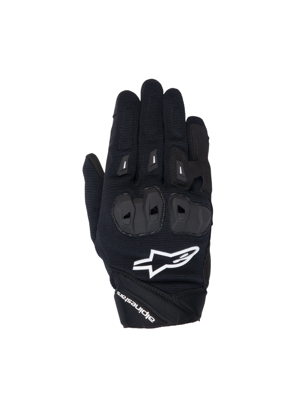 Alpinestars Stella SP X 1 motorcykelhandsker til damer, sort og hvid med TPR-knobeskyttelse og tekstil.
