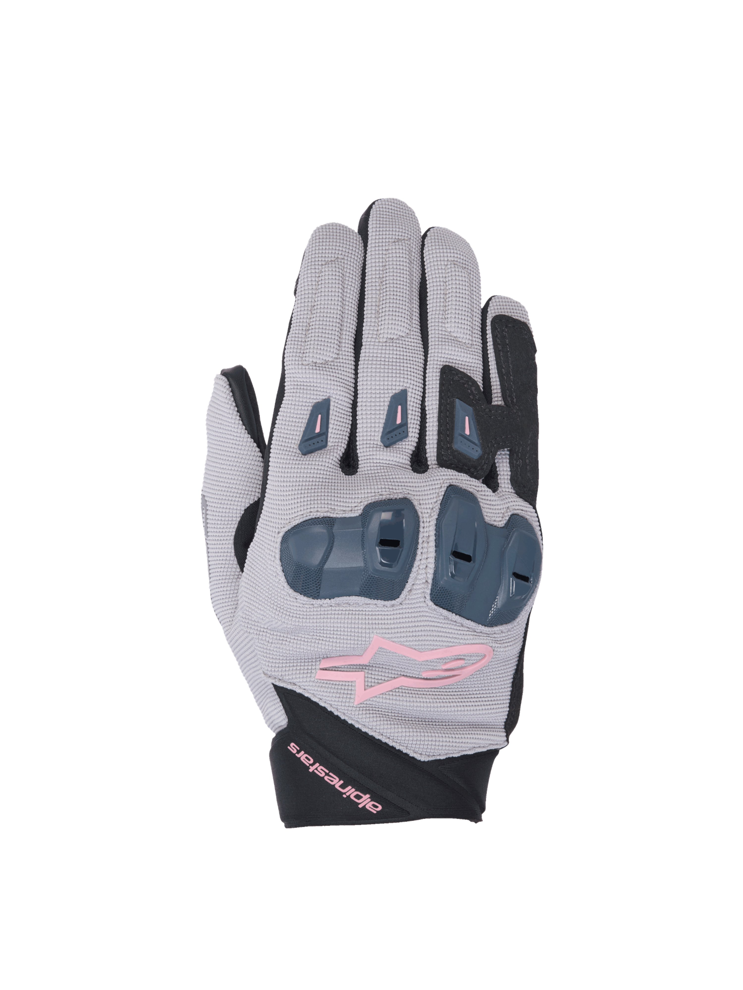 Alpinestars Stella SP X 1 racing motorcykelhandsker, dame, grå og sort med pink, TPR-knobeskyttelse, CE-certificeret