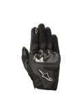 Black Alpinestars Stella SMX1-Air V2 women's motorcycle gloves with perforated leather and hard knuckle protection.