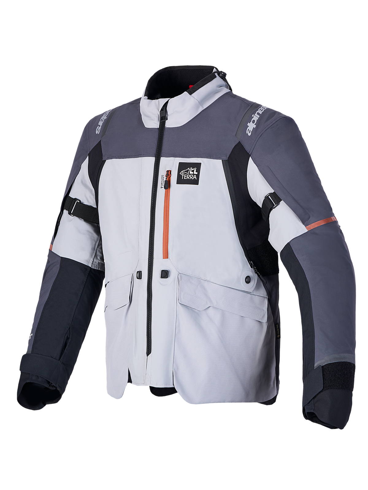 Alpinestars St-7 V2 2L Gore-Tex Jacket, Men's Adventure Touring Motorcycle Jacket, Mid Gray and Black, waterproof textile construction with CE-certified armor and All Terra design
