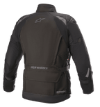 Alpinestars Ketchum GORE-TEX jakke, motorcykeljakke, sort, set bagfra med forlænget touring-snit, reflekterende detaljer på skuldre og arme, Alpinestars-branding på øvre ryg og det nederste taljeområde.