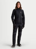Alpinestars Stella St-7 V2 2L Gore-Tex® Jacket, women's adventure touring motorcycle jacket in black, front view on a model wearing matching gear, waterproof textile construction