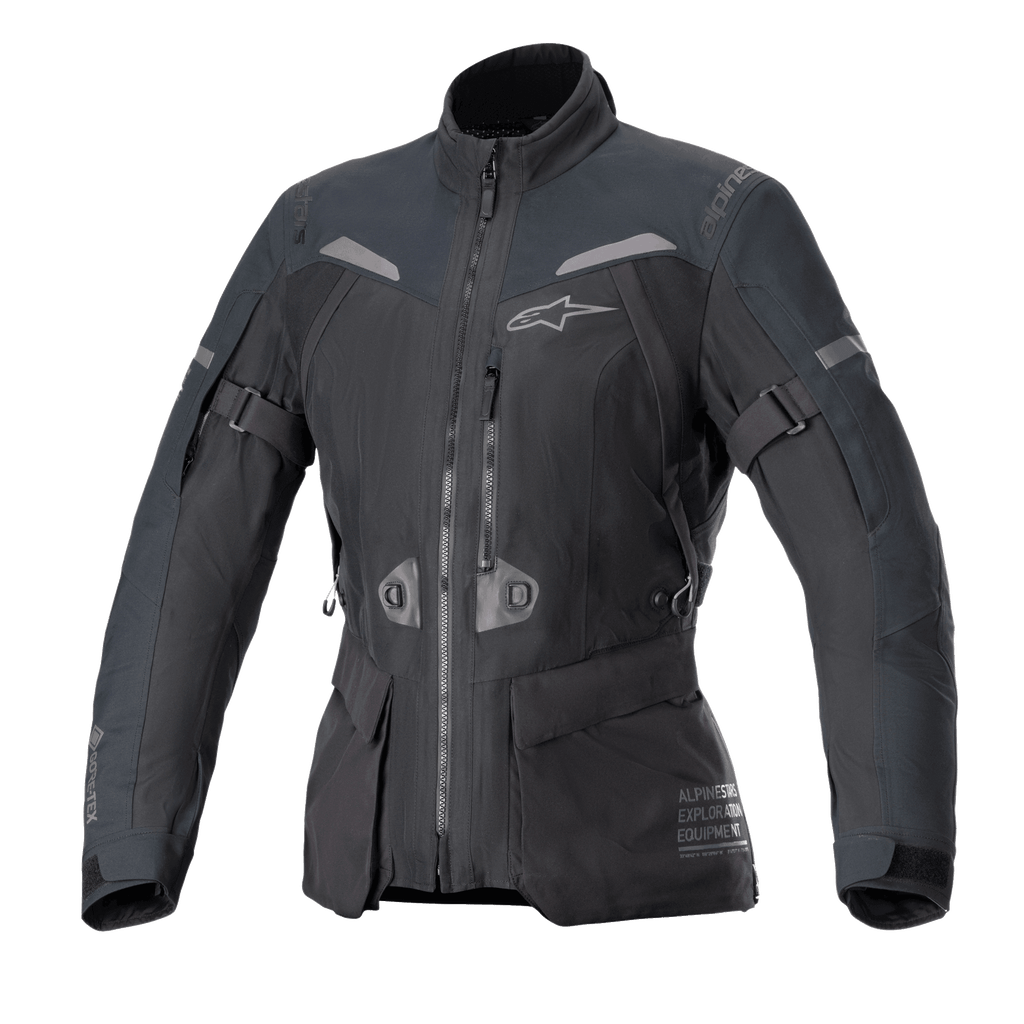 Alpinestars Stella ST-7 2L GORE-TEX Jakke, damemotorcykel touringjakke, sort og mørkegrå, vandtæt lamineret konstruktion med CE-certificering