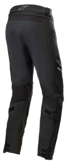 Alpinestars Road Tech GORE-TEX bukser Short, sort, 3/4 visning bagfra med lynlås til taljeforbindelse, justerbare lægstropper og ballistiske nylonforstærkninger, vandtæt adventure touring-udstyr