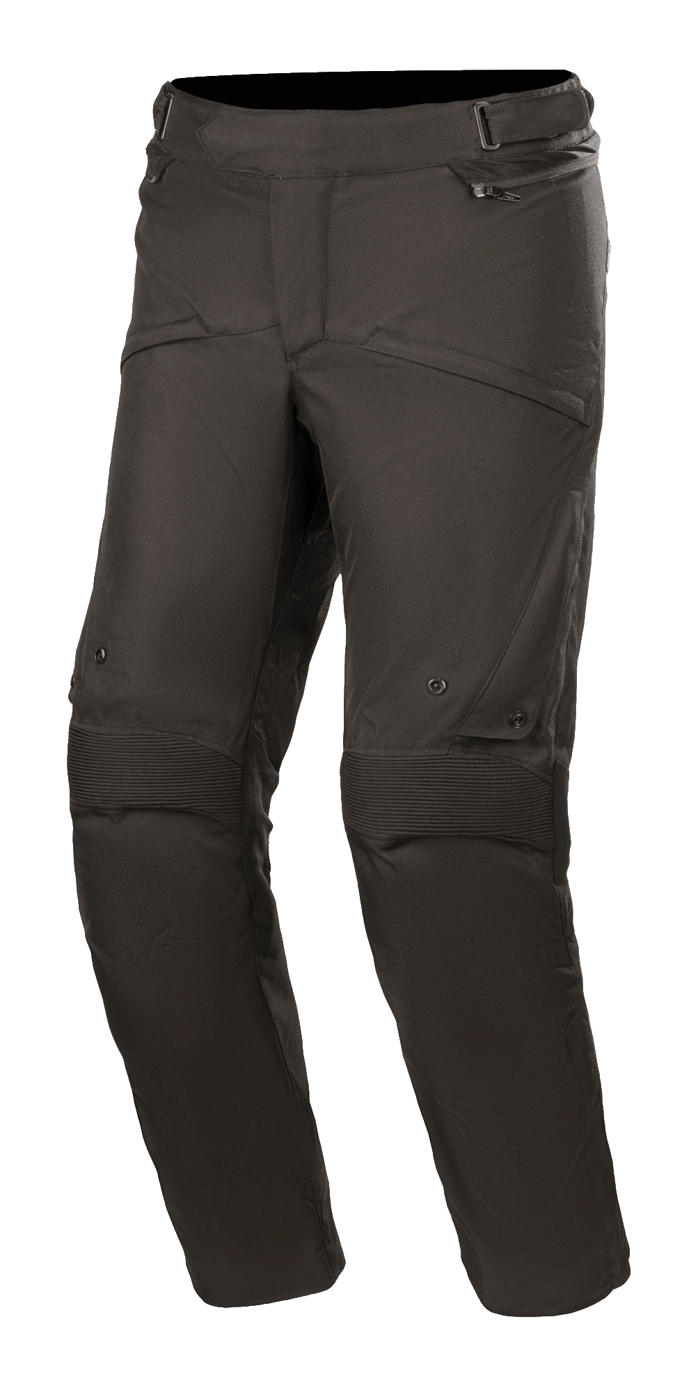 Alpinestars Road Pro GORE-TEX bukser, motorcykeltouringbukser, sorte, harmonika-strækpaneler på knæene, ventilationsåbninger med lynlås, teknisk tekstilkonstruktion til adventure touring