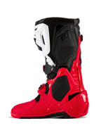 Alpinestars Tech 10 Enduro-støvler, motocross- og endurostøvler, stærk rød, sort og hvid, sideprofil med en holdbar TPU-skal, hvid skinneplade og sorte øvre paneler, designet til off-road-performance.