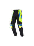 Alpinestars 2026 Kids Racer Nomur bukser, motocross-bukser til børn, mørkeblå med gul fluo og UCLA-blå detaljer, stjerne-logo på låret, 'astars'-branding på knæene, ergonomisk forbuet design til off-road kørsel