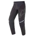 Alpinestars 2021 Techstar Phantom bukser, motocross-bukser, sort med hvide detaljer, stort omridset stjernelogo på låret, ASTARS-branding på knæene, teknisk rip-stop-stof med perforerede zoner og 3D Babel-knækonstruktion til off-road racing