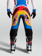 Alpinestars Supertech Dyna Pants, Motocross Racing Pants, Blue and Yellow multi-color design, lightweight stretch rip-stop material on-model.